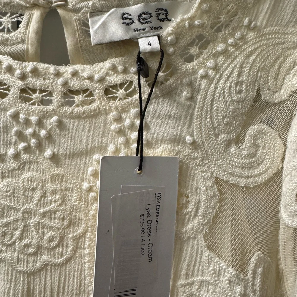 Sea New York Lysa Cream Lace Long Sleeve Dress - Picture 4 of 7